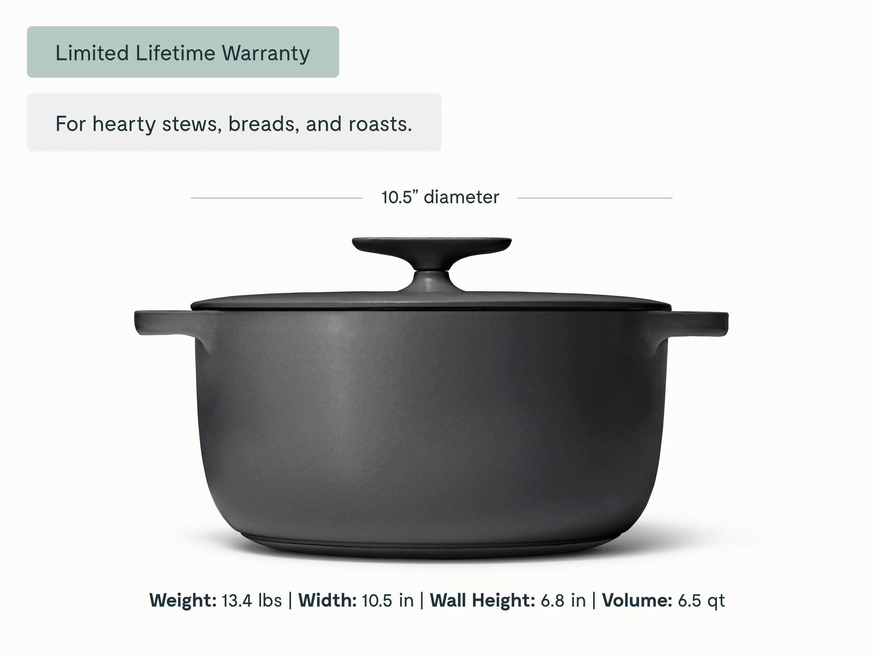 6.5 qt Enameled Cast Iron Dutch Oven