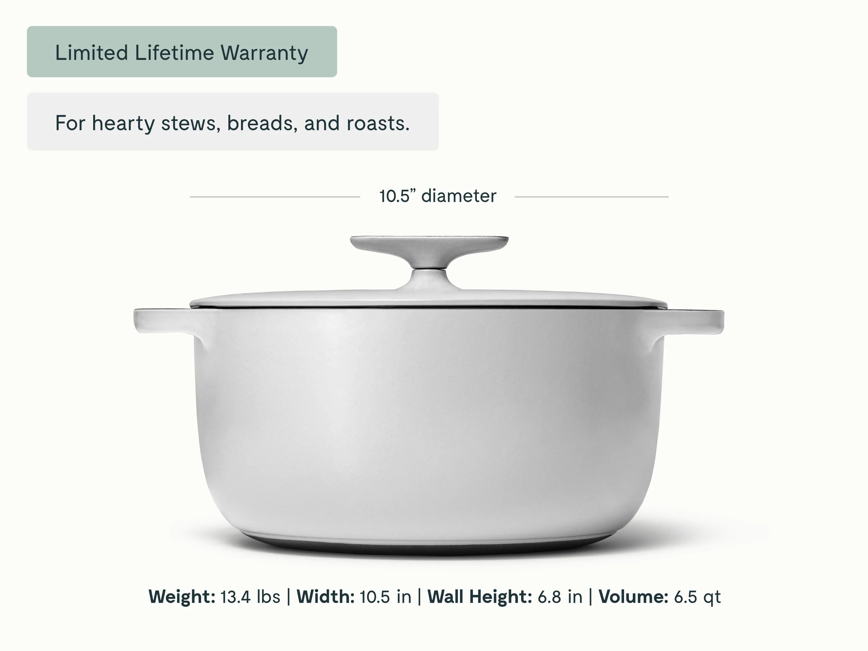 6.5 qt Enameled Cast Iron Dutch Oven