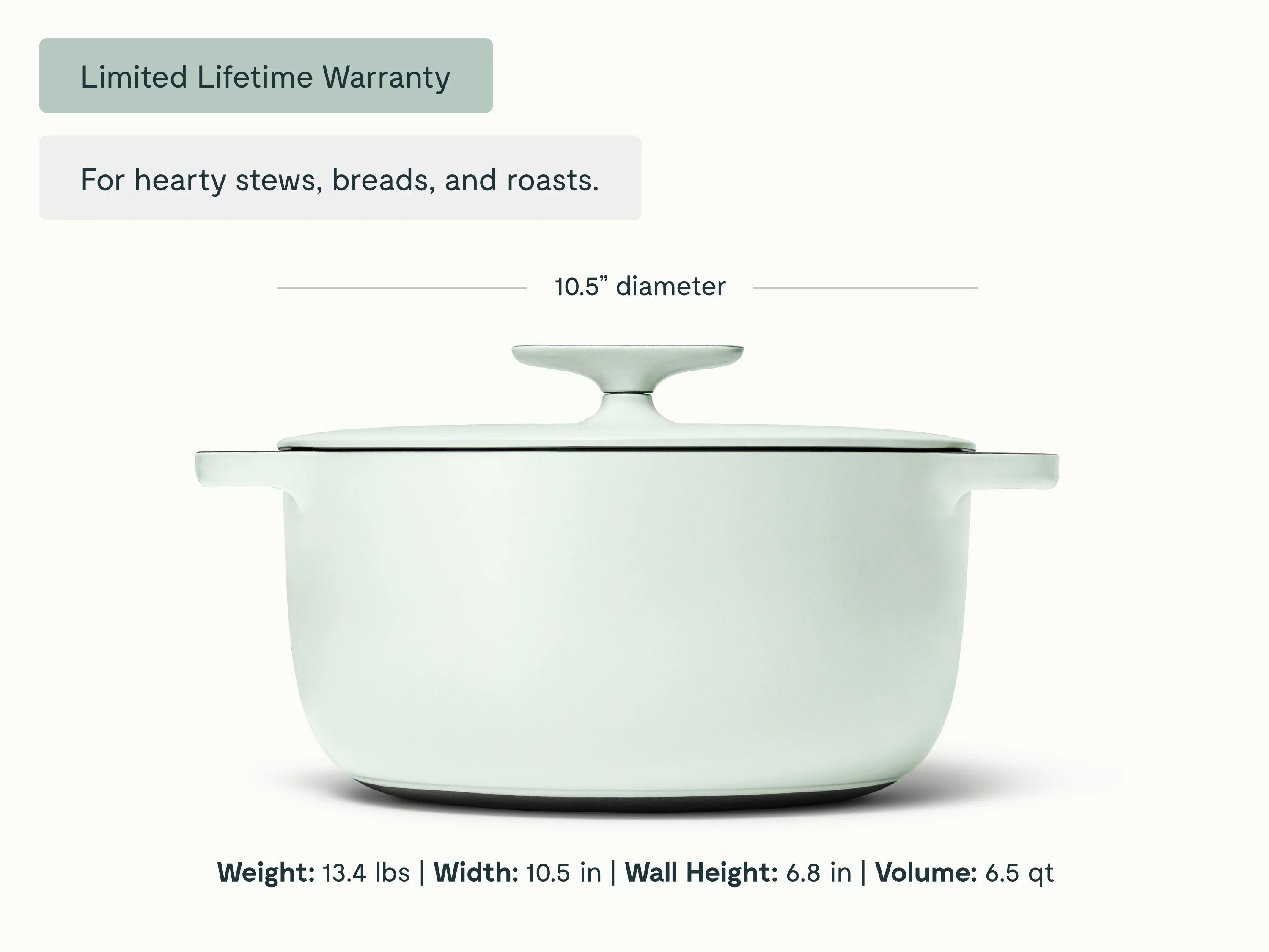 6.5 qt Enameled Cast Iron Dutch Oven
